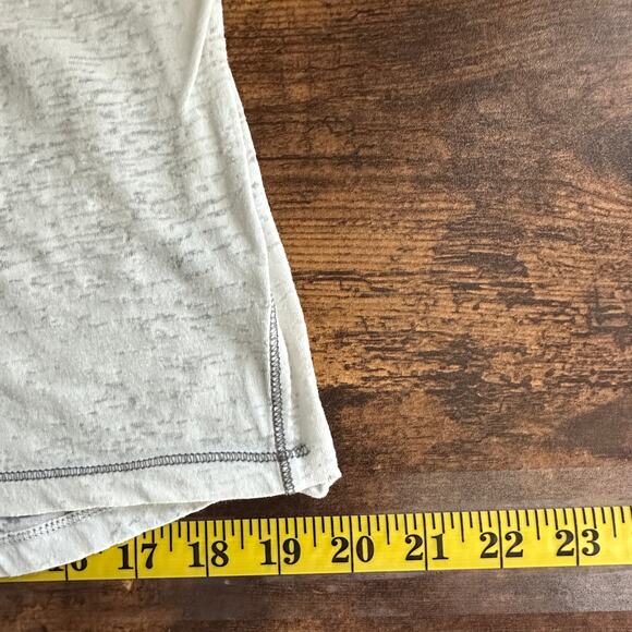 Aeropostale Baseball Tee Shirt Large White Gray Lightweight Boxy Tee Semi Sheer - Picture 6 of 9